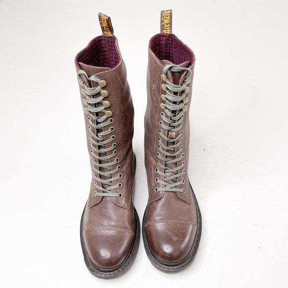 Dr. Martens Brown Combat Boots Womens Size 8 No Box - Picture 2 of 12
